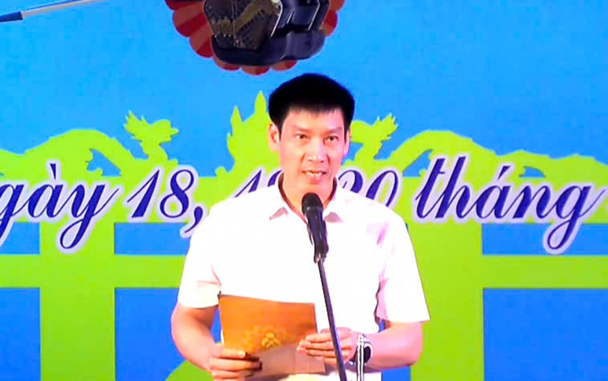 Ông Nguyễn Trường Thắng, Phó Giám đốc Sở Văn hóa, Thể thao và Du lịch tỉnh Hải Dương Phát biểu chào mừng.