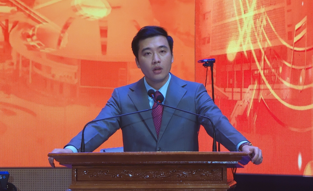 Anh Dương Minh Đức, Giám đốc Cung Thiếu nhi Hà Nội phát biểu.