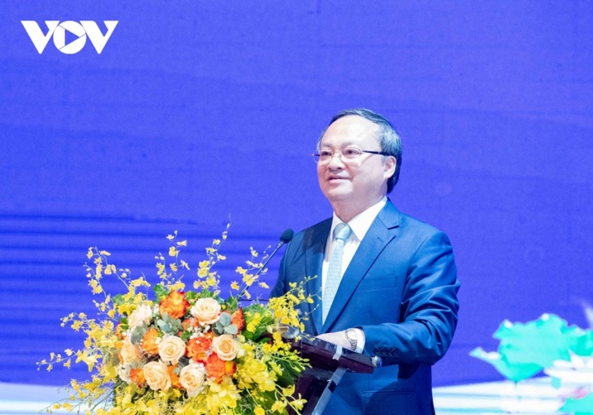 Ông Đỗ Tiến Sỹ - Tổng Giám đốc Đài Tiếng nói Việt Nam phát biểu tại buổi lễ.