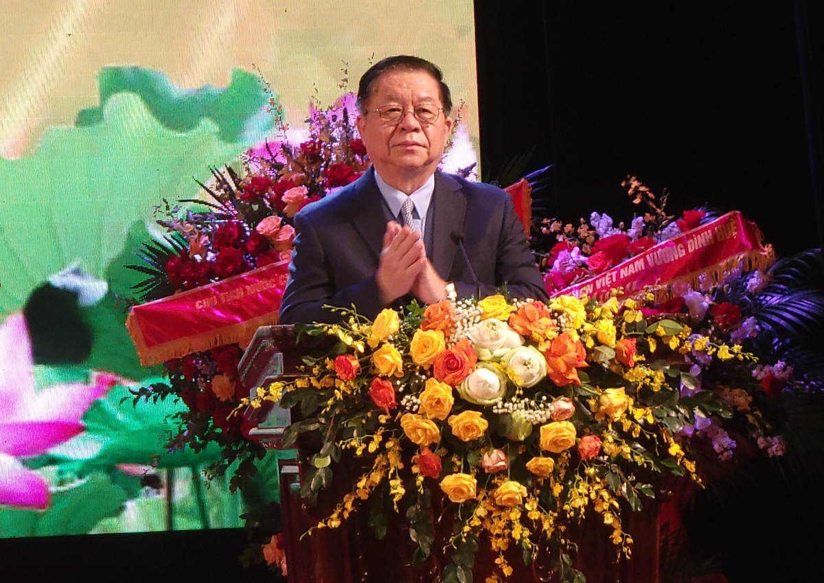 Đồng chí Nguyễn Trọng Nghĩa, Bí thư Trung ương Đảng, Trưởng ban Tuyên giáo Trung ương phát biểu chỉ đạo tại Lễ kỷ niệm.