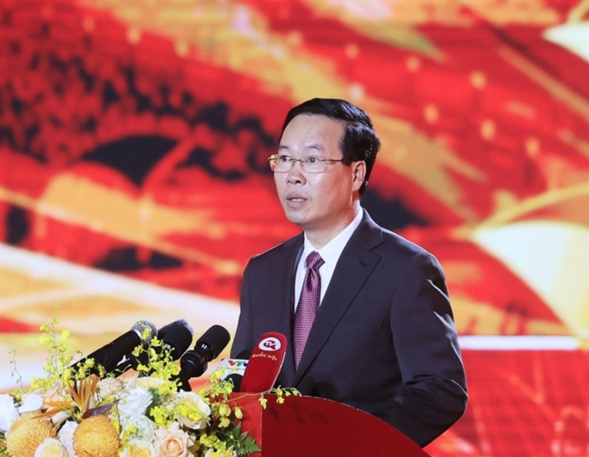 Chủ tịch nước Võ Văn Thưởng phát biểu tại chương trình nghệ thuật "Bắc Giang nhớ mãi ơn Người".