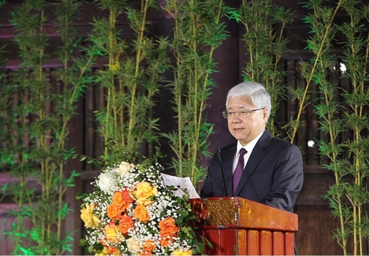 Ông Đỗ Văn Chiến - Chủ tịch Ủy ban Trung ương Mặt trận Tổ quốc Việt Nam phát biểu tại chương trình.