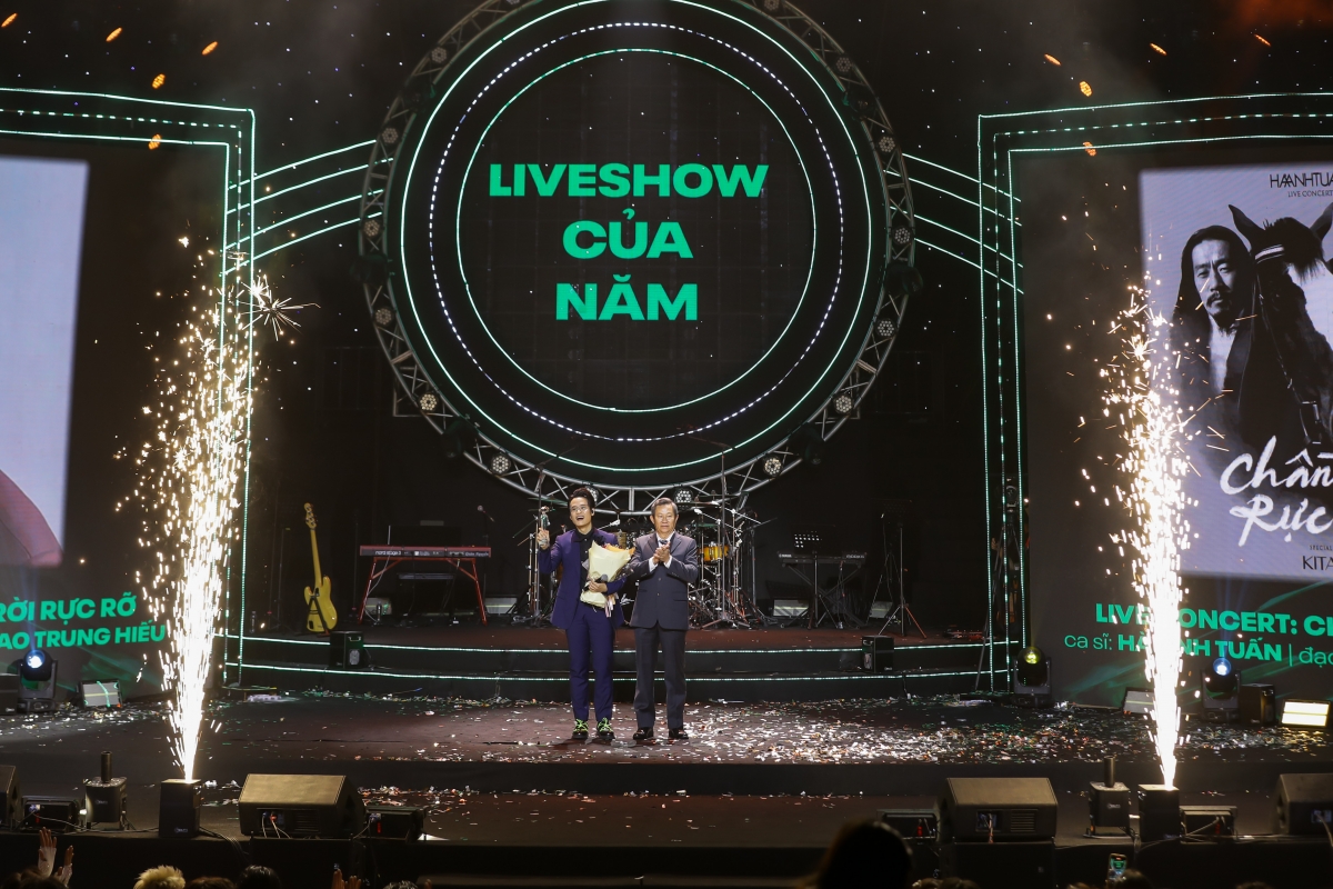 Ca sĩ Hà Anh Tuấn với giải thưởng " Liveshow của năm"